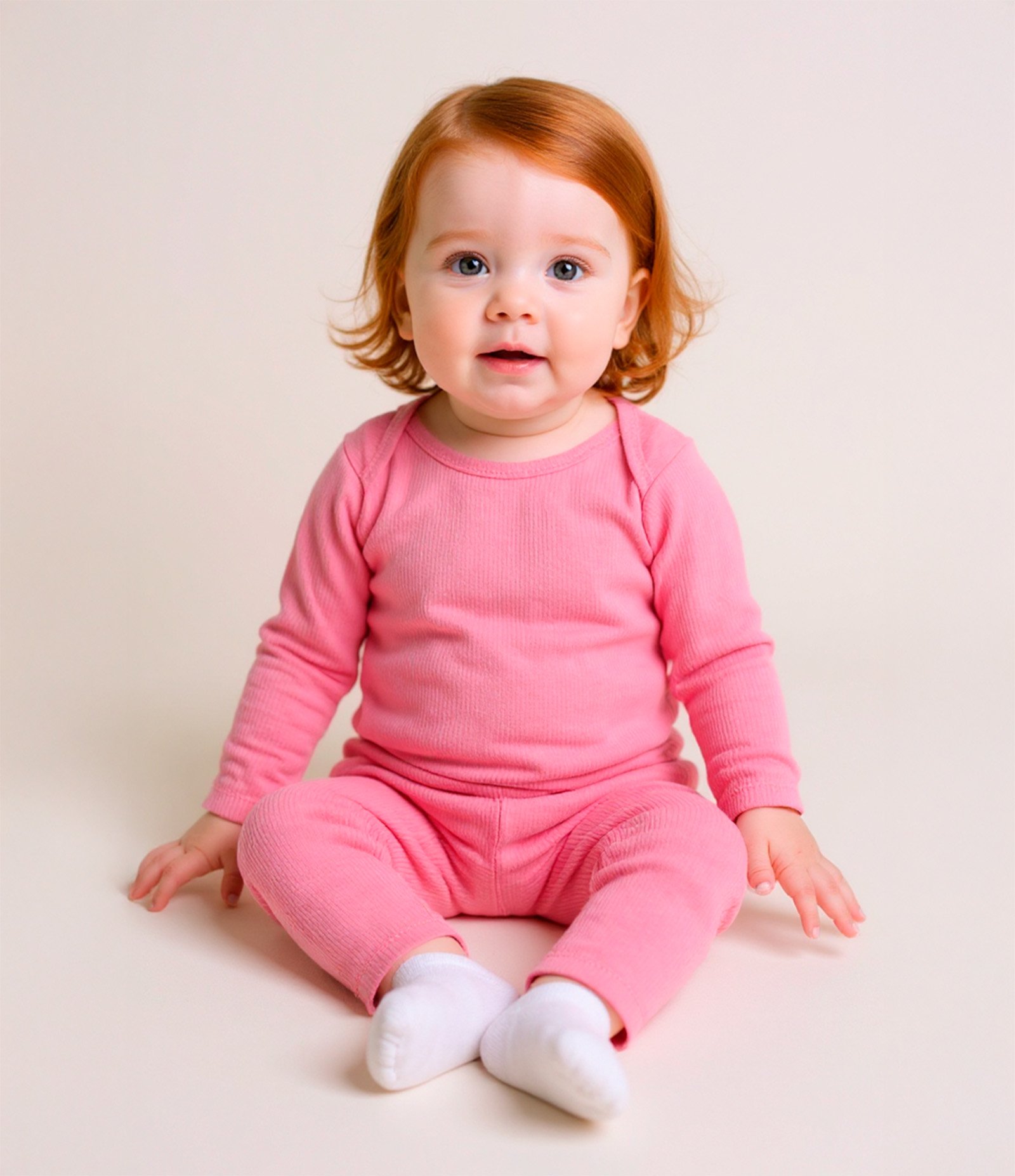 Conjunto Infantil em Ribana Básico - Tam RN a 18 meses Rosa 1