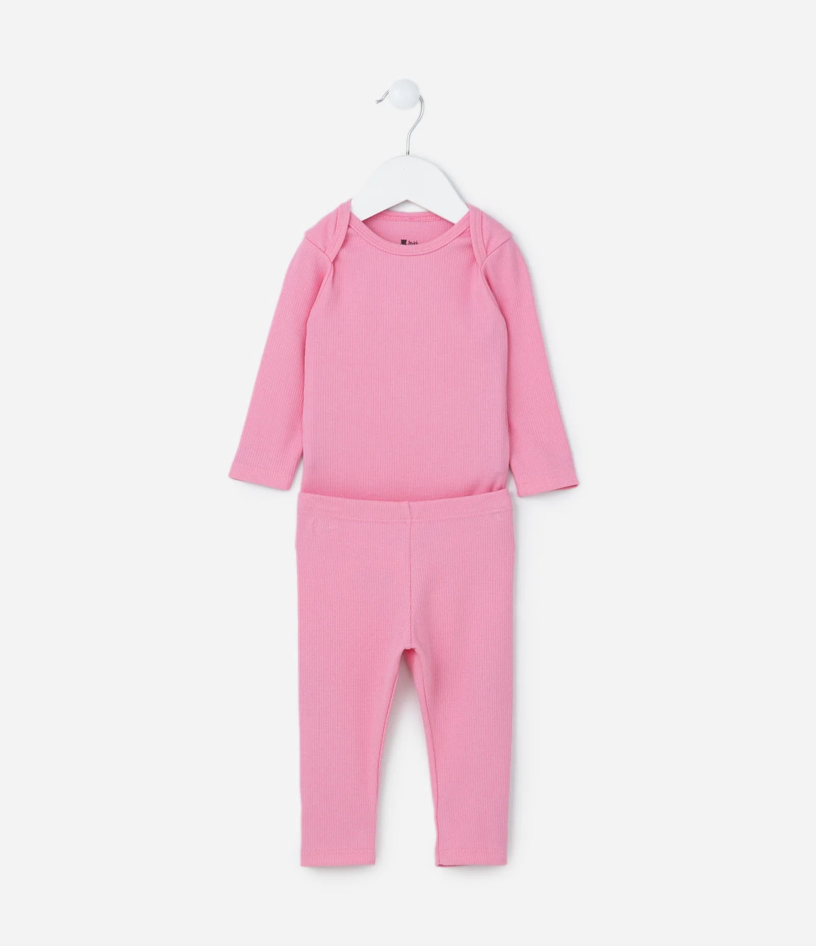Conjunto Infantil em Ribana Básico - Tam RN a 18 meses Rosa 2