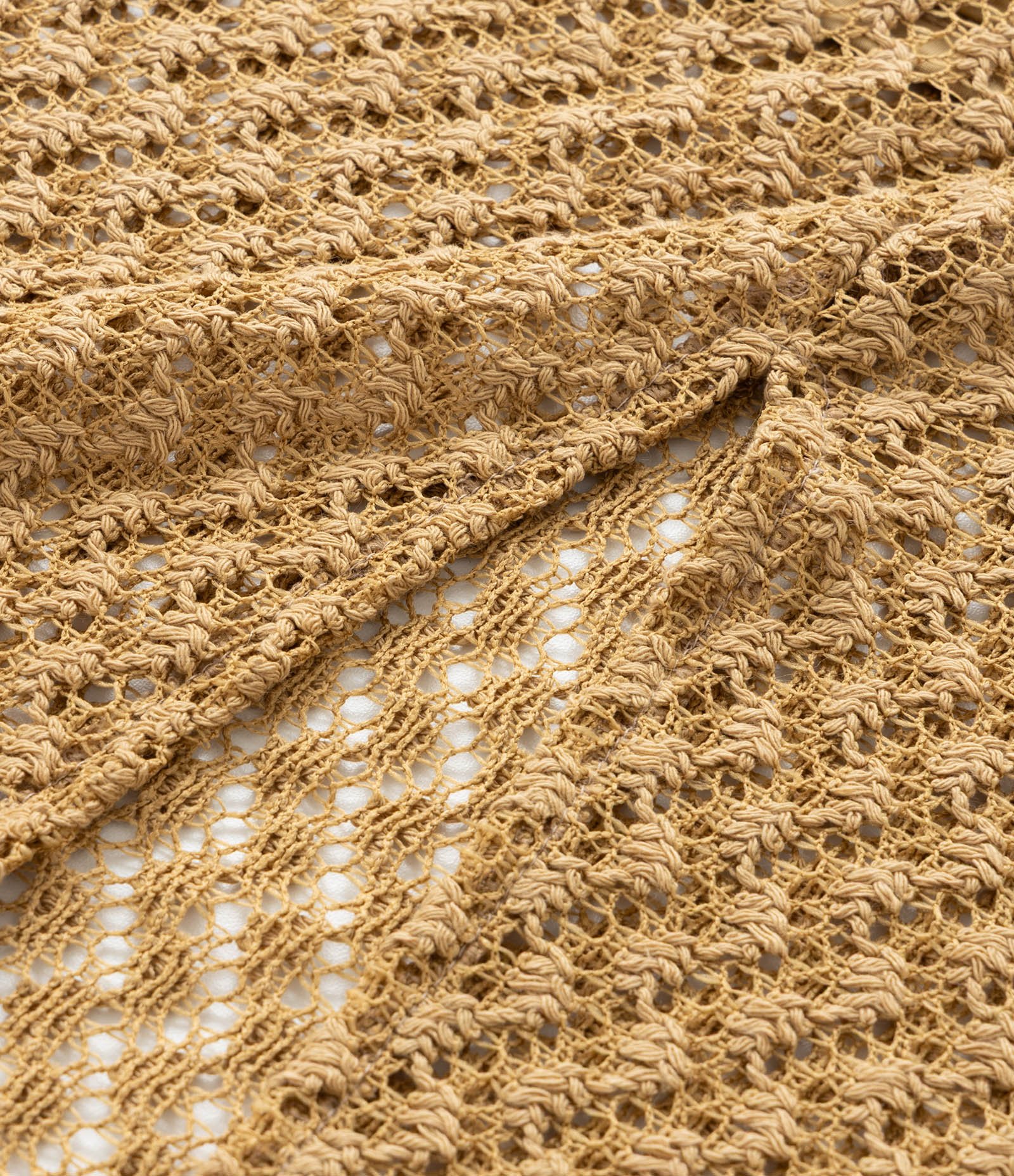 Vestido Midi com Sobreposição e Efeito Crochê Curve & Plus Size Dourado 6