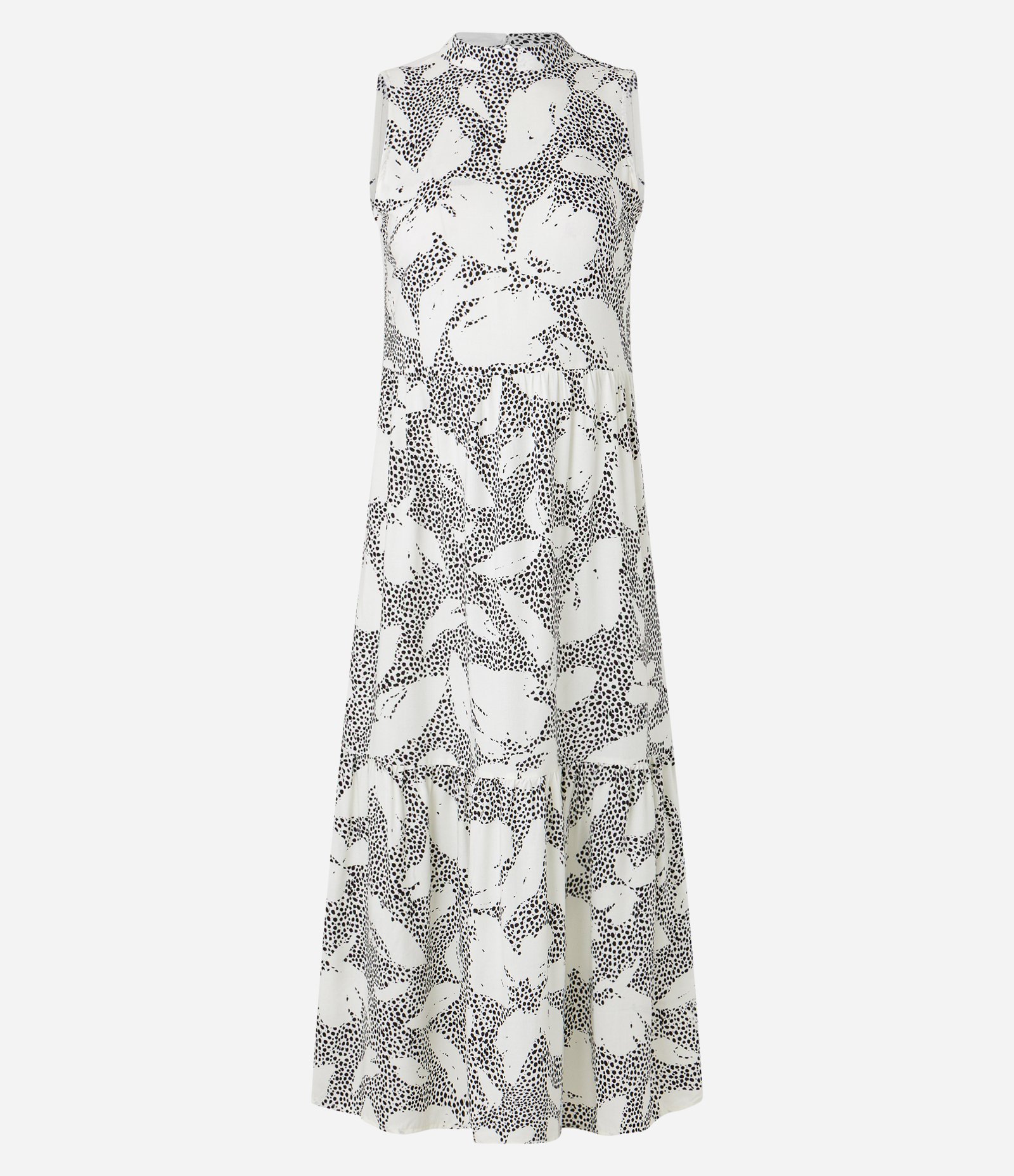 Vestido Evasê Longo em Viscose com Estampa Onça Floral Bicolor 5