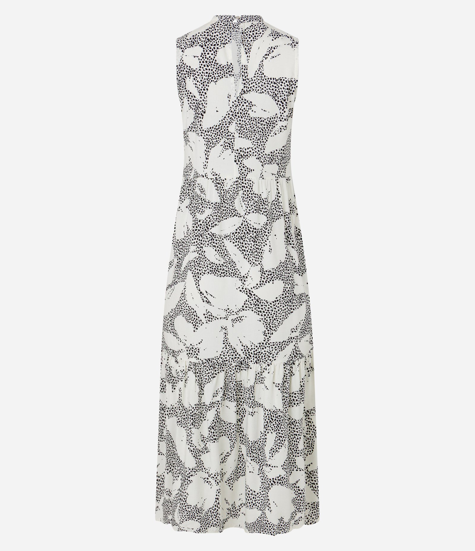 Vestido Evasê Longo em Viscose com Estampa Onça Floral Bicolor 6