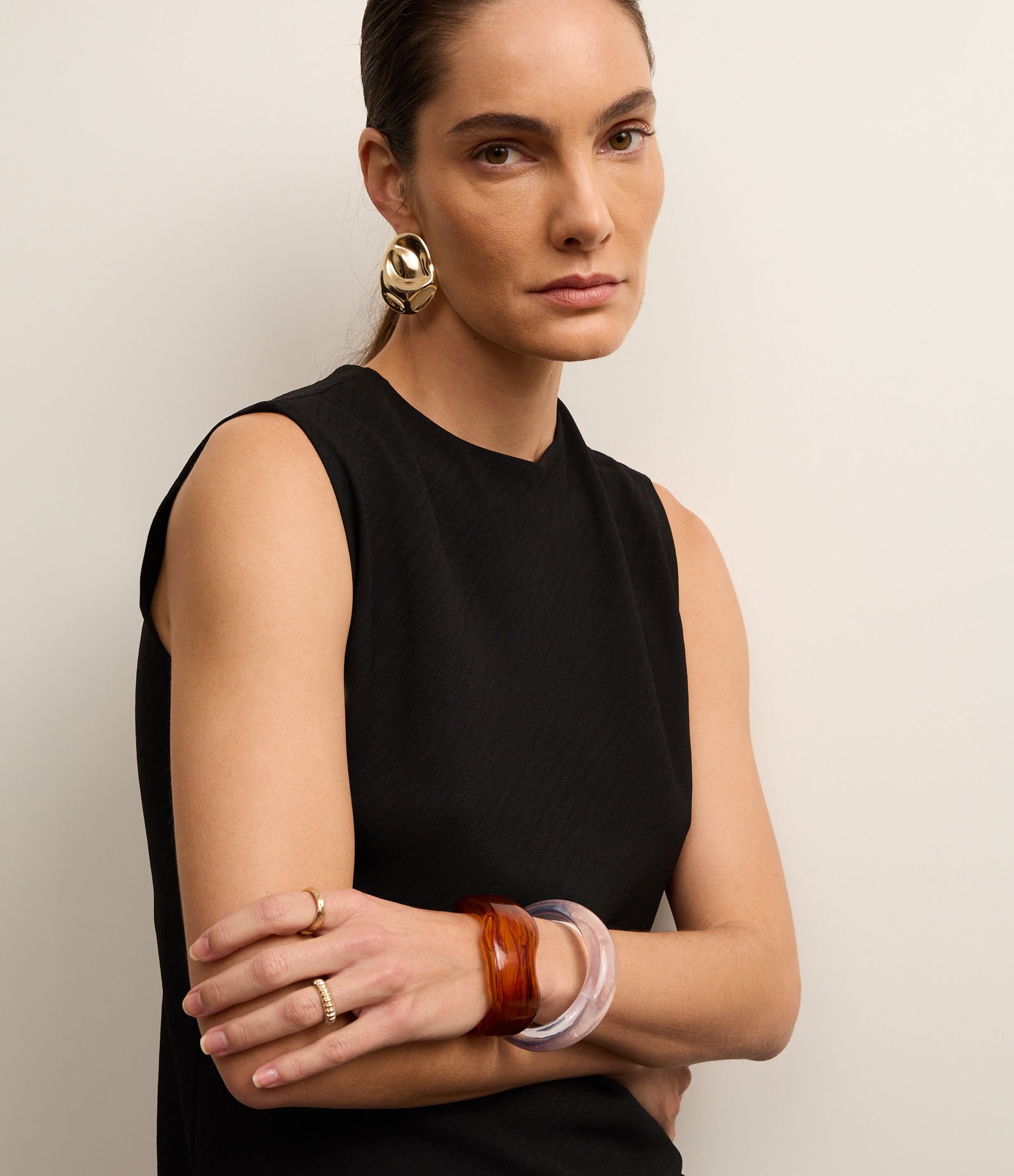 Vestido Evasê Midi Texturizado Preto 5