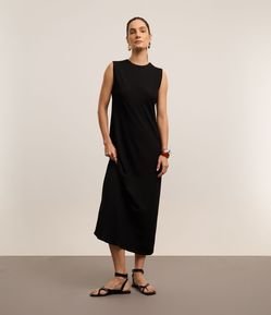 Vestido Evasê Midi Texturizado