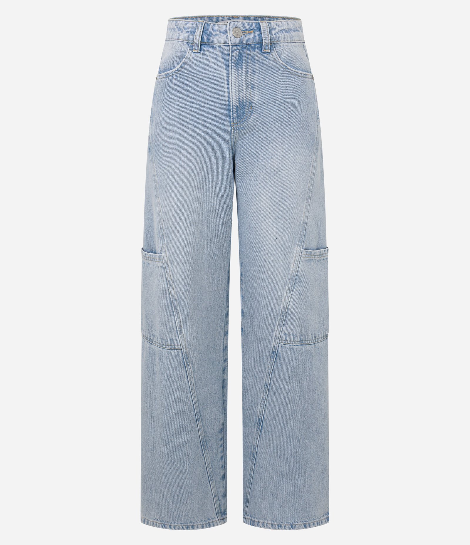 Calça Wide Leg em Jeans com Bolsos Laterais Claro 6