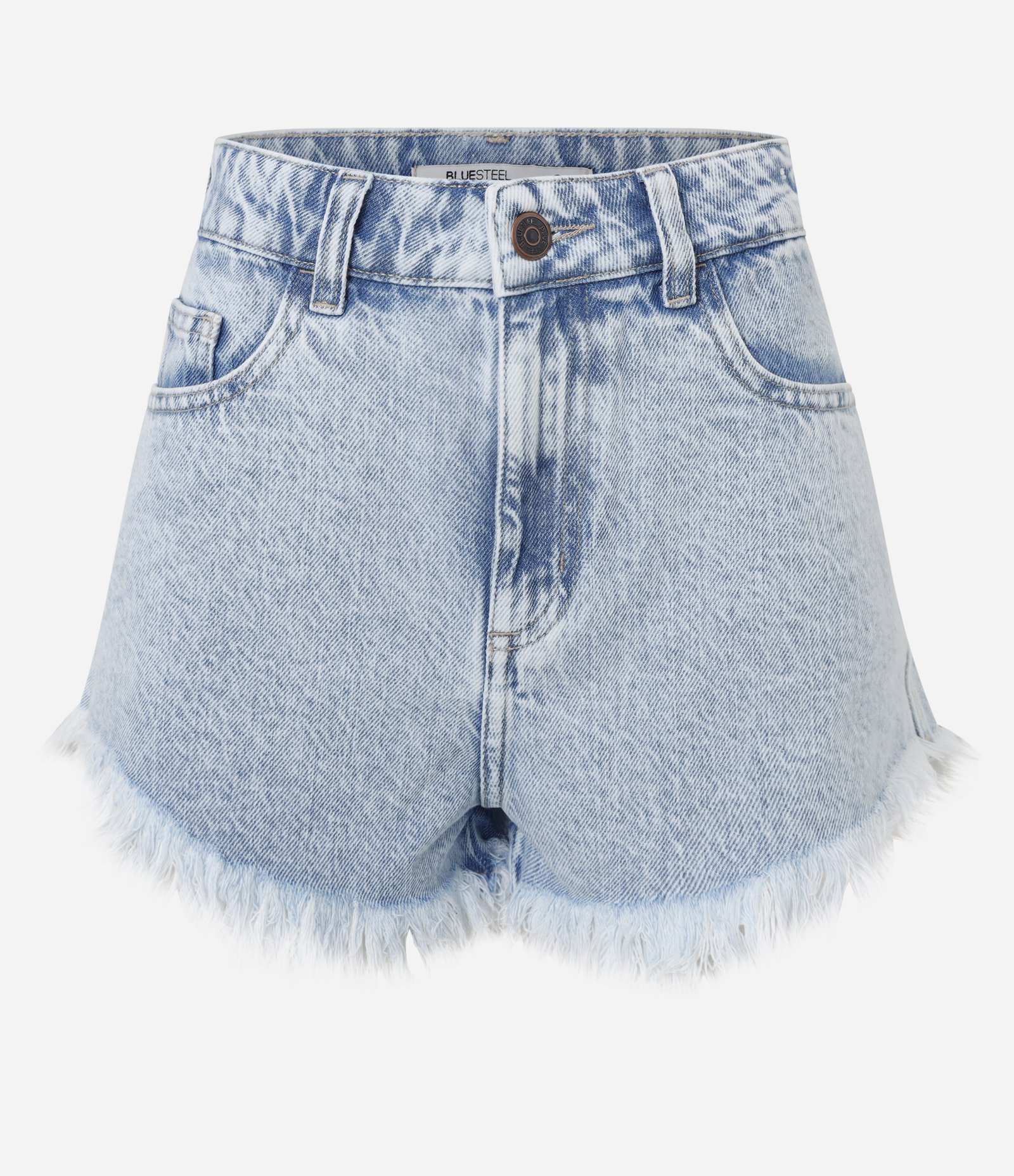 Short Cintura Alta em Jeans com Bordado de Lagosta Azul 5