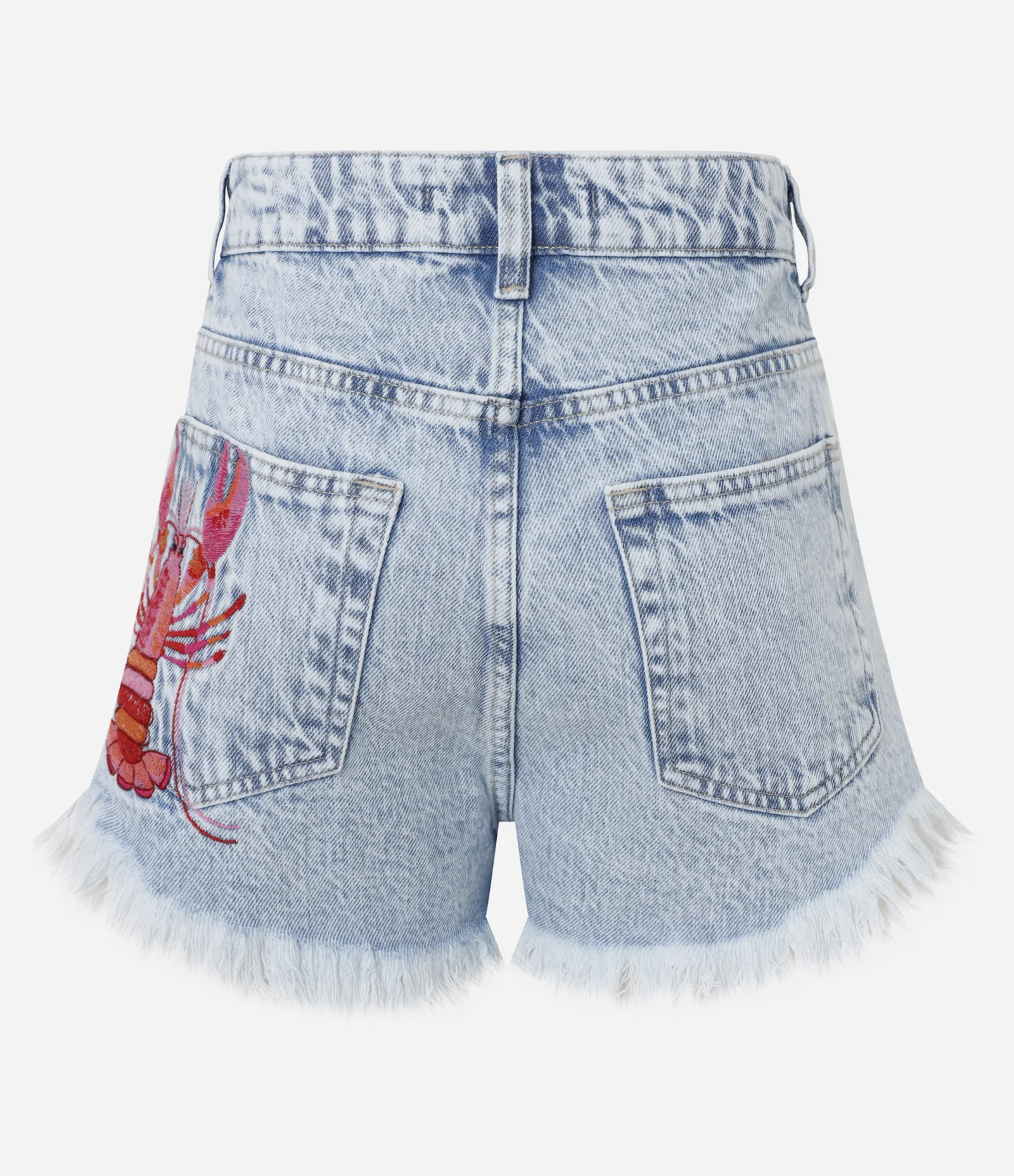 Short Cintura Alta em Jeans com Bordado de Lagosta Azul 6