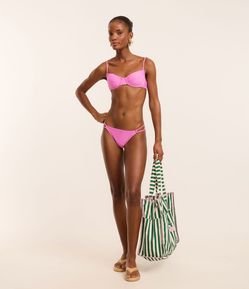 Biquíni Calcinha String com Lateral Dupla e Costura em Fio Metalizado