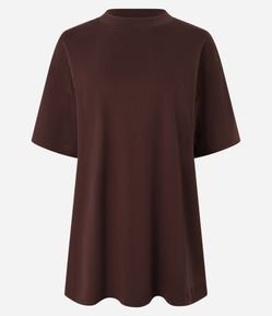 Camiseta Oversized em Suedine e Manga Curta