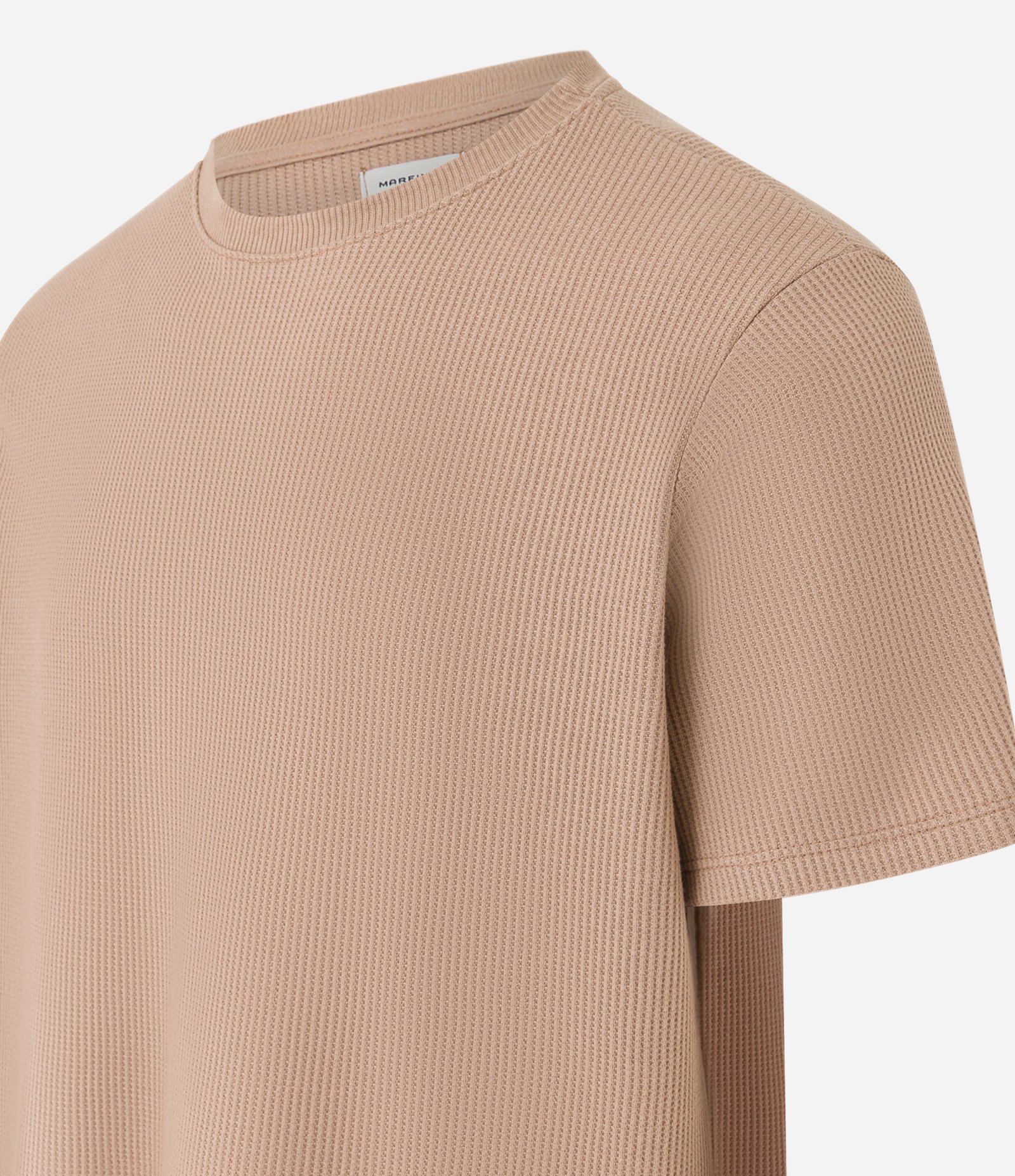 Camiseta em Algodão Textura Canelada Bege 2