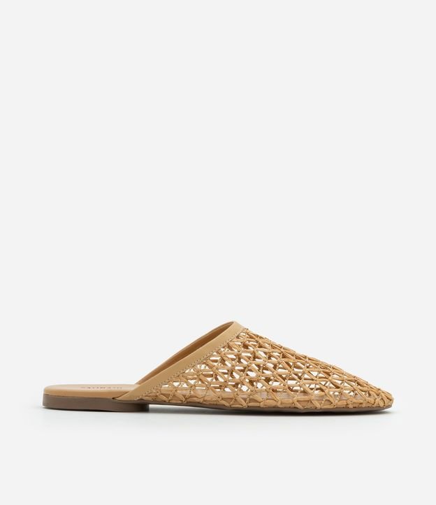 Sapatilha Mule em Tela de Rafia Natural