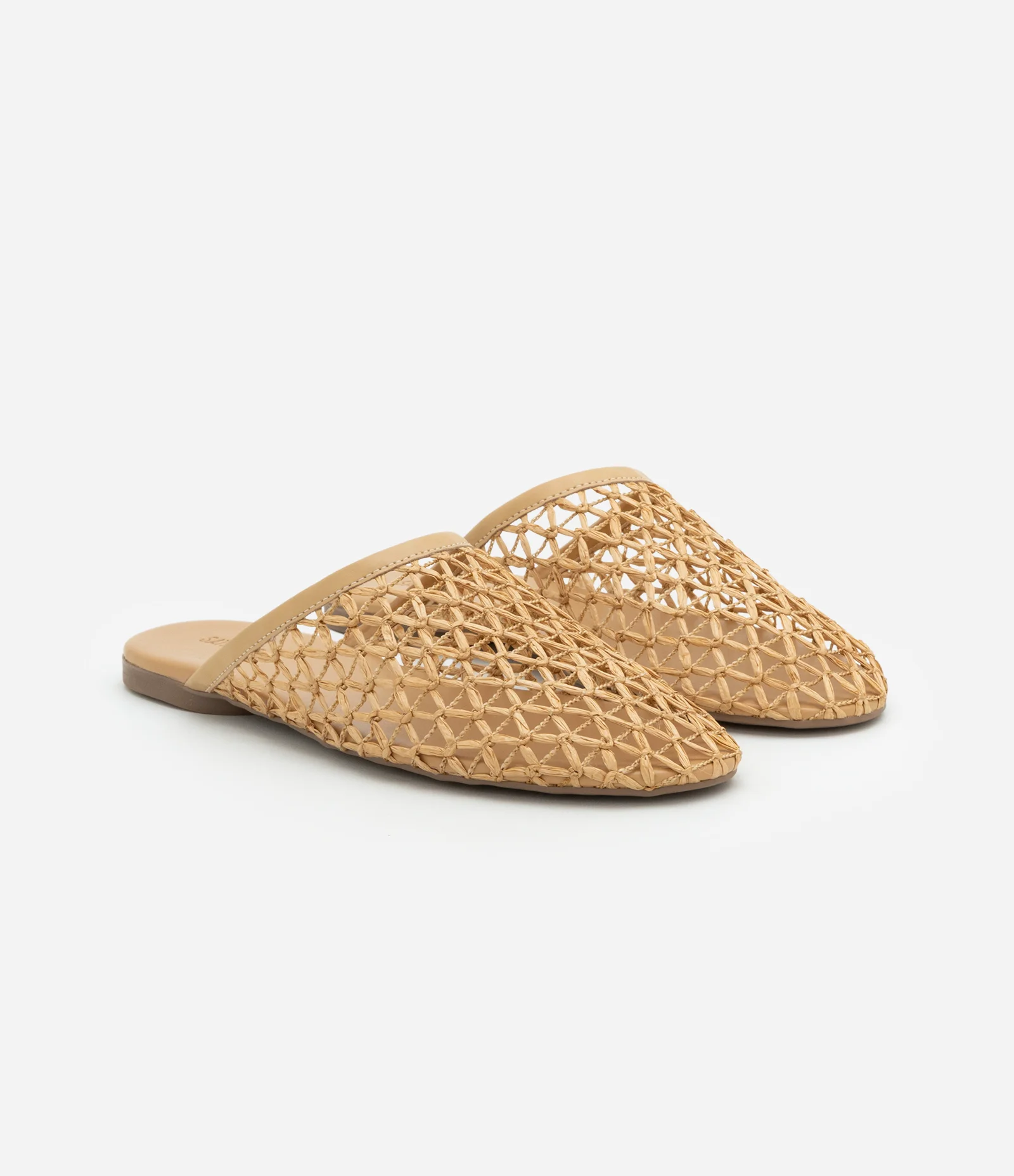 Sapatilha Mule em Tela de Rafia Natural Bege 2
