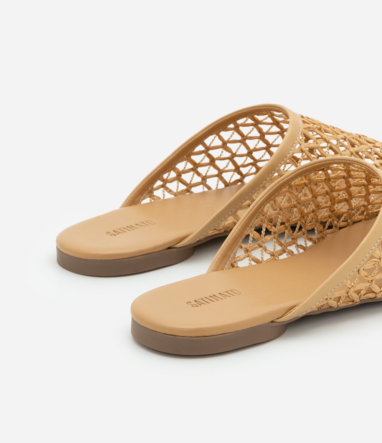 Sapatilha Mule em Tela de Rafia Natural Bege 5