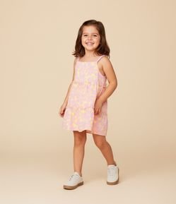 Vestido Infantil Marias com Estampa de Flores - Tam 1 a 6 Anos