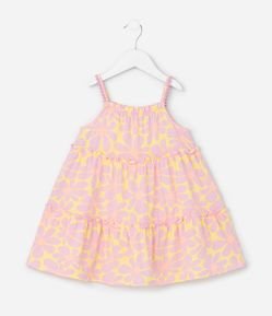 Vestido Infantil Marias com Estampa de Flores - Tam 1 a 6 Anos