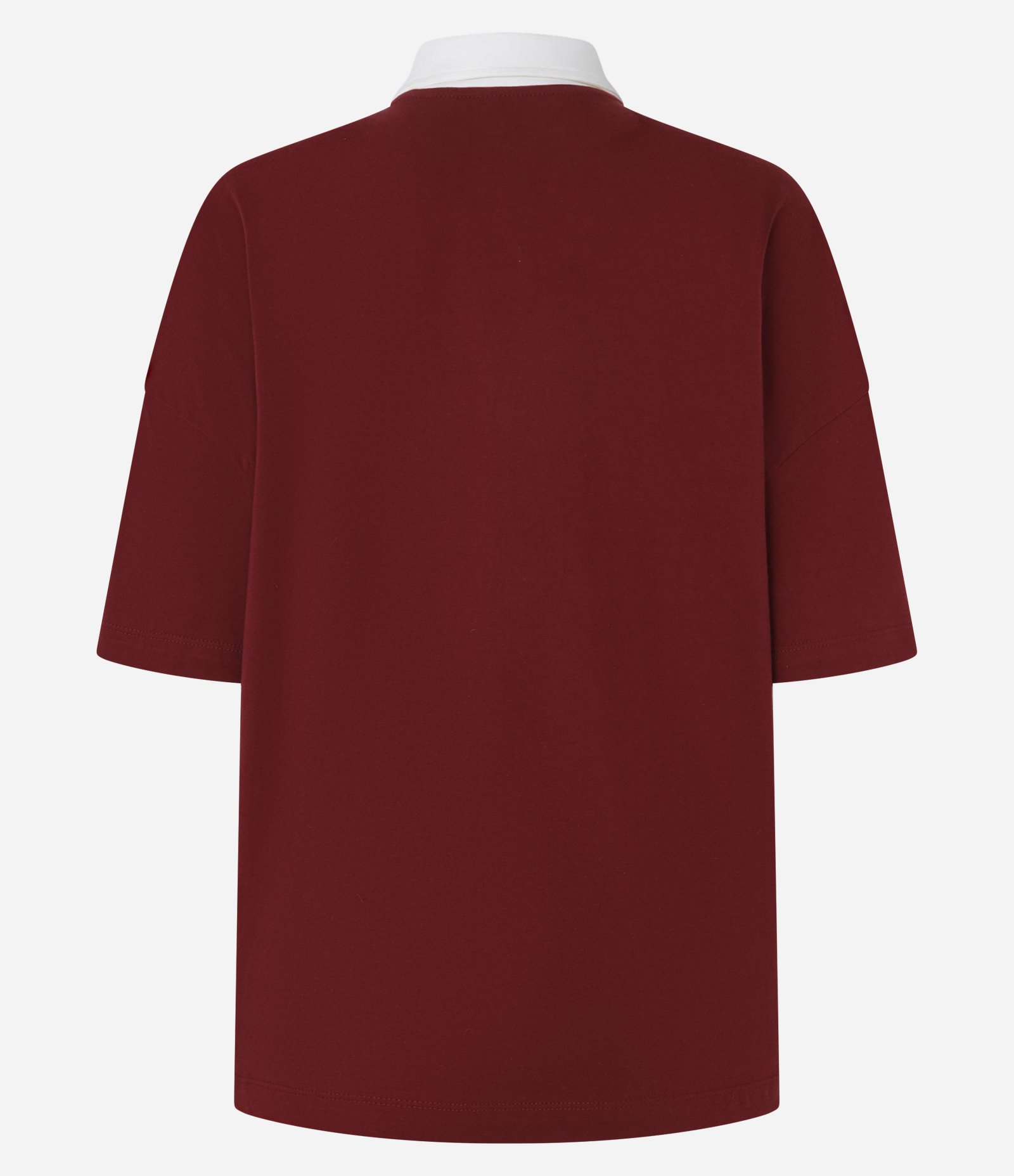Camiseta Polo Oversized em Algodão com Estampa Greates Bordô 7