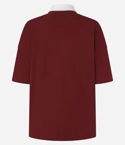 Camiseta Polo Oversized em Algodão com Estampa Greates