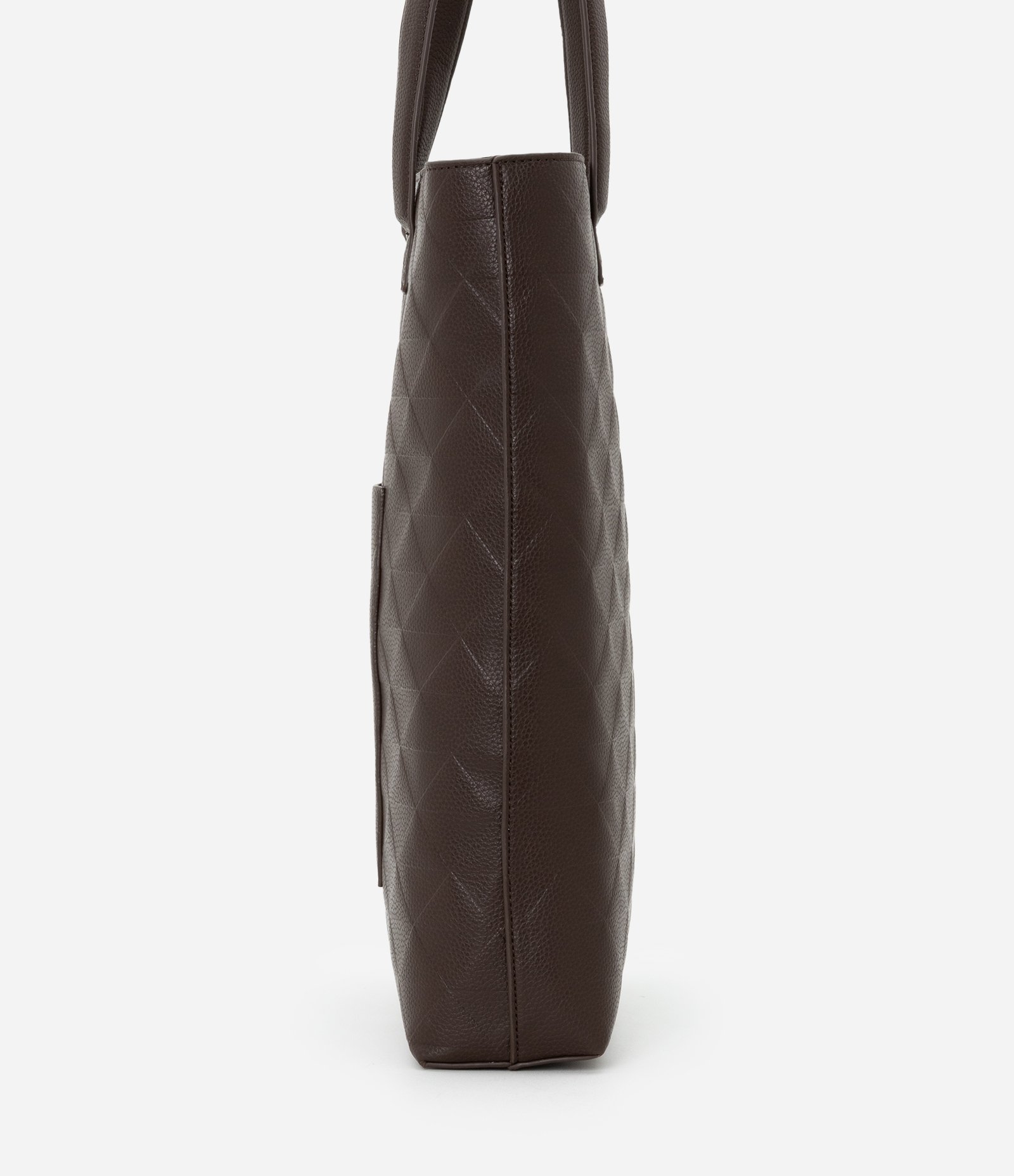 Bolsa Shopper Grande com Textura e Alça de Ombro Marrom 3