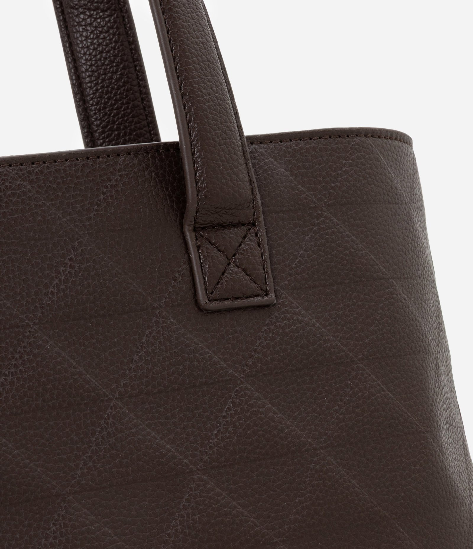 Bolsa Shopper Grande com Textura e Alça de Ombro Marrom 5