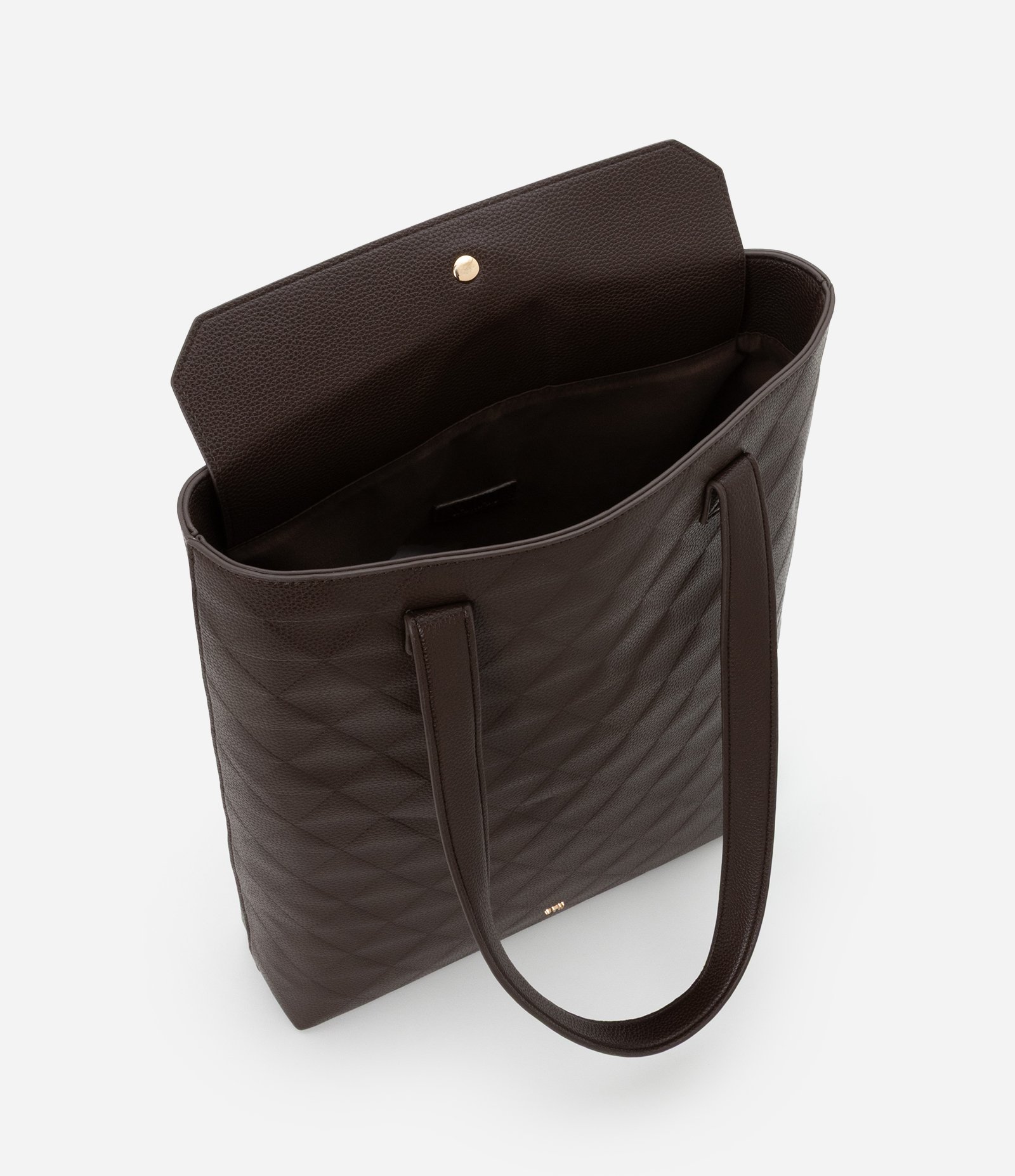 Bolsa Shopper Grande com Textura e Alça de Ombro Marrom 7