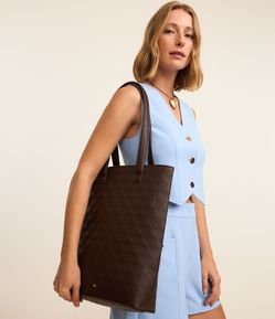 Bolsa Shopper Grande com Textura e Alça de Ombro