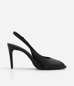 Sapato Peep Toe Slingback com Salto Fino
