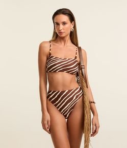 Biquíni Calcinha Hot Pants Asa Delta com Estampa Animal Print Zebra