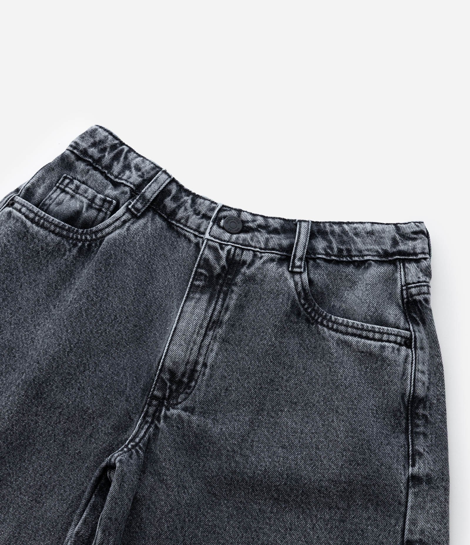 Calça Wide Leg Infantil em Jeans com Abertura na Barra e Laço - Tam 5 A 14 Anos Preto 5