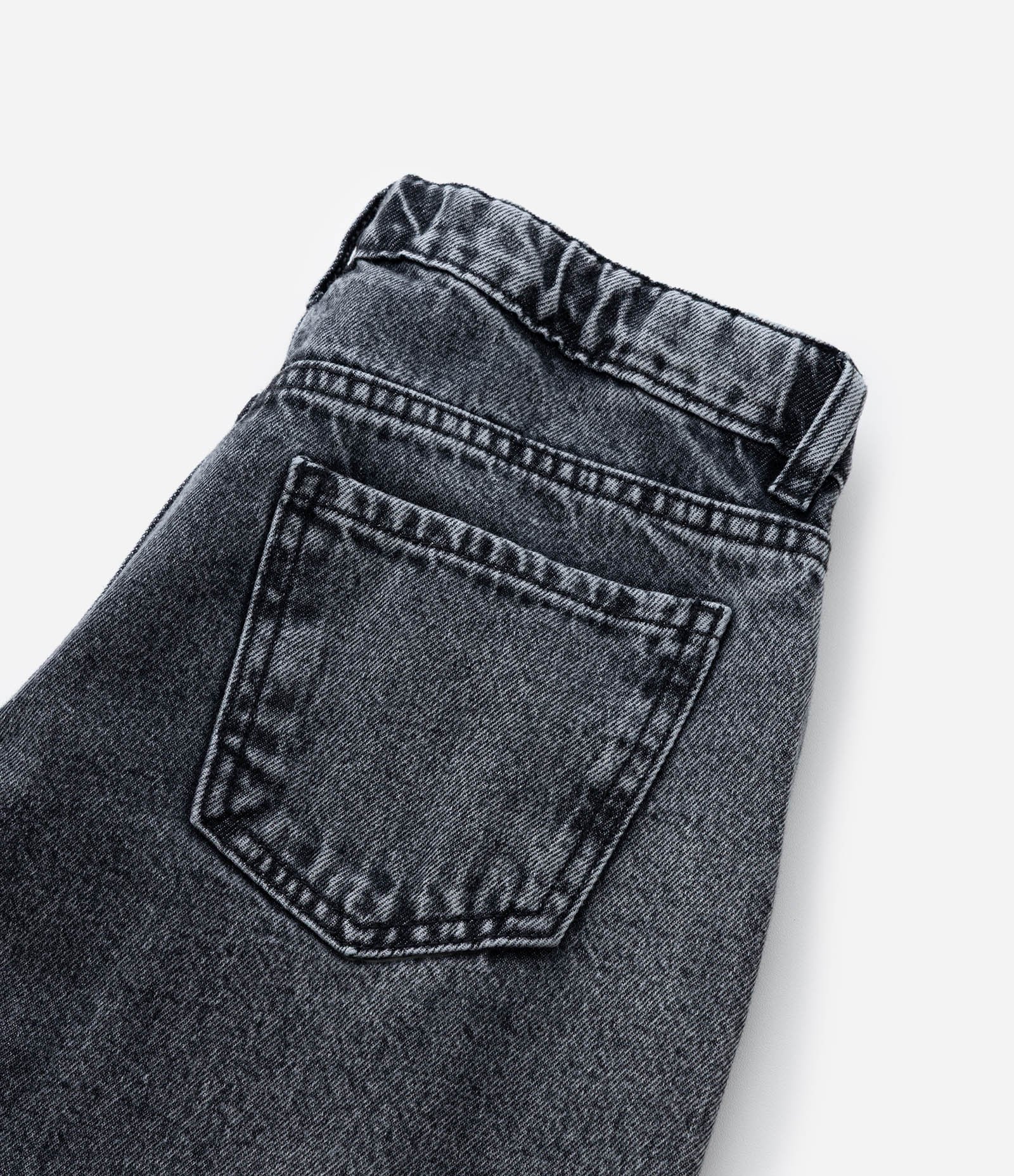 Calça Wide Leg Infantil em Jeans com Abertura na Barra e Laço - Tam 5 A 14 Anos Preto 6