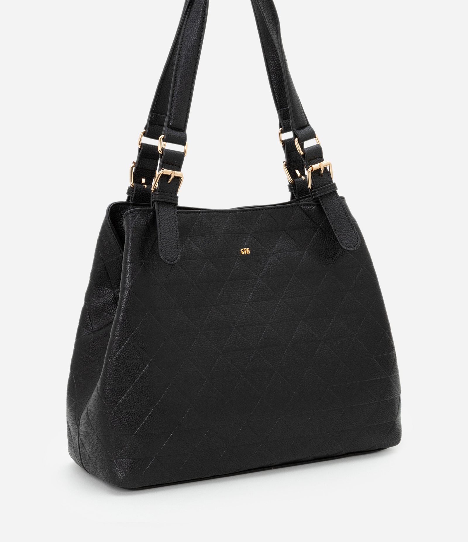 Bolsa Hobo Grande com Textura e Detalhes em Metal 2