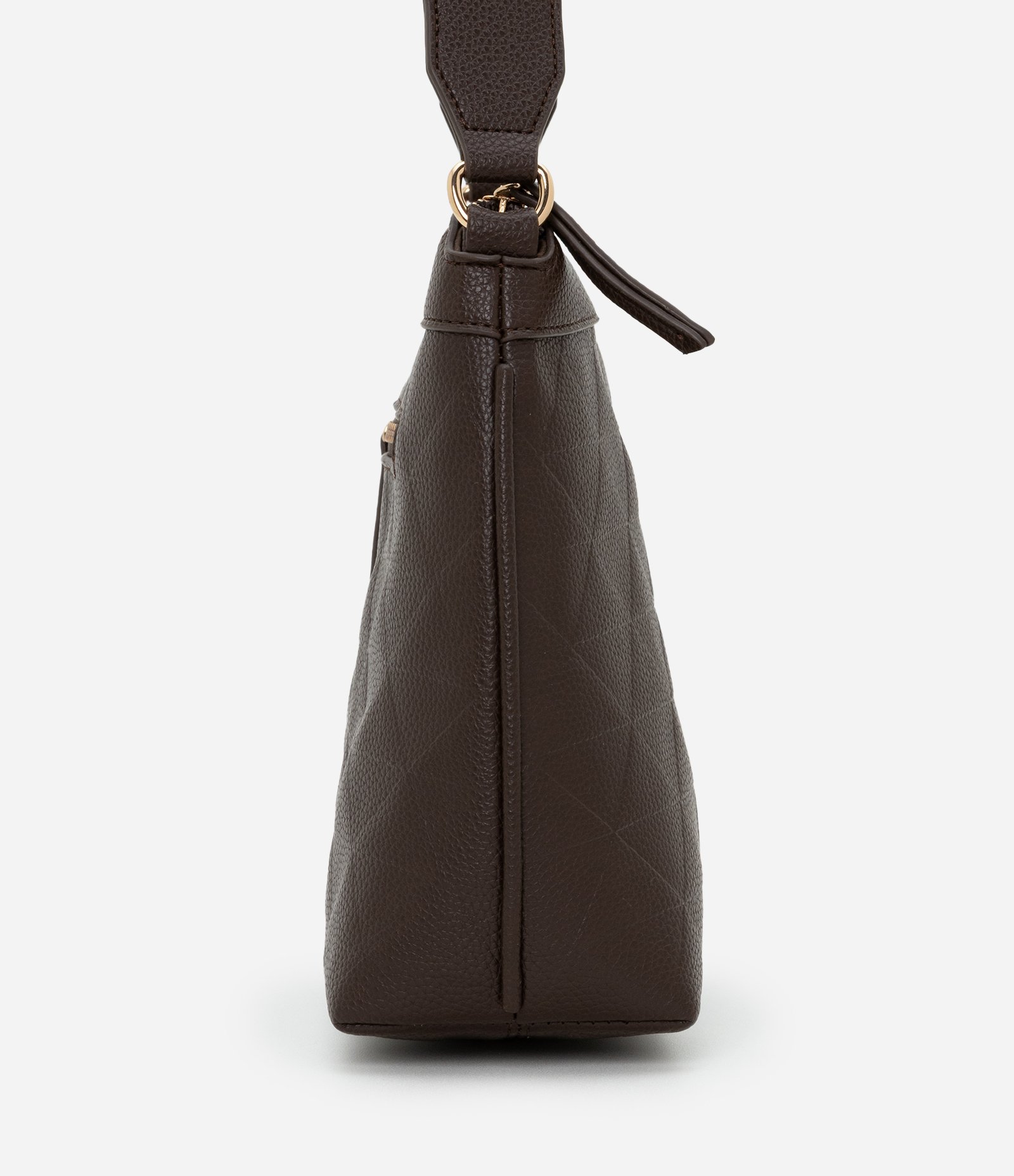 Bolsa Transversal Postman Média com Efeito Embossed e Alça de Gorgorão Marrom 3