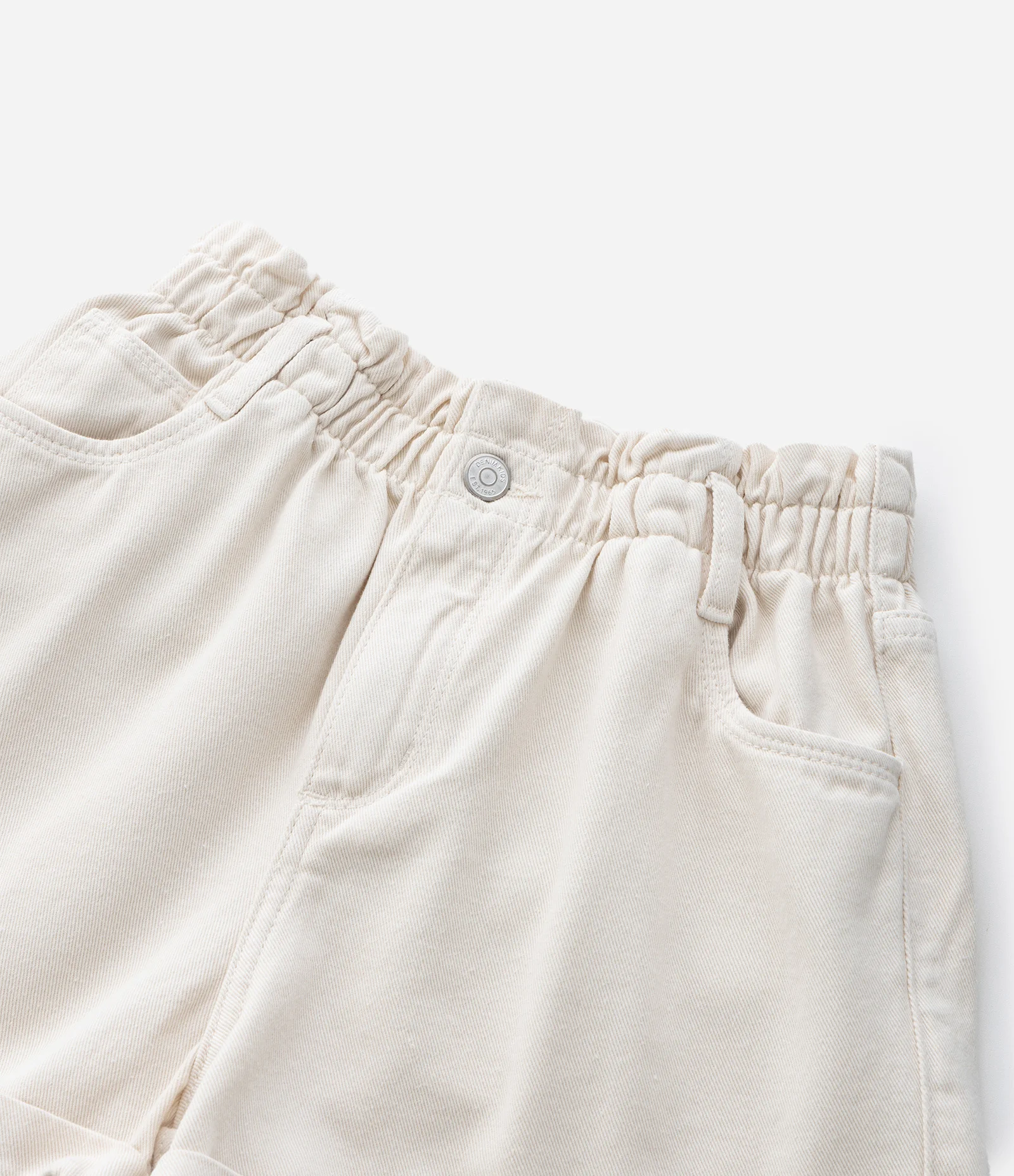 Short Clochard Infantil em Sarja com Cós Elástico - Tam 5 a 14 anos Bege 8