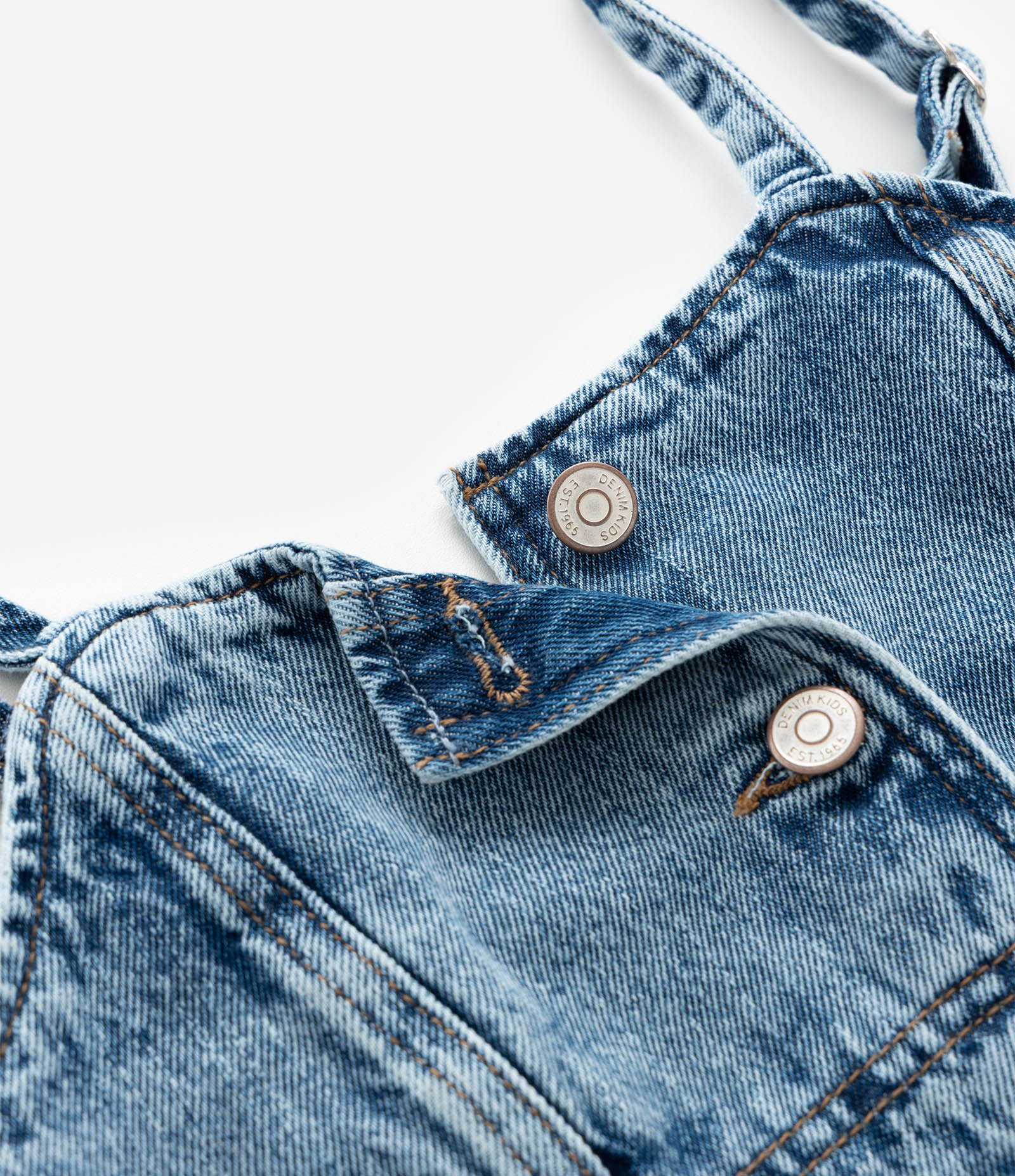 Vestido Infantil Jeans com Botões - Tam 5 a 14 Anos Azul 4