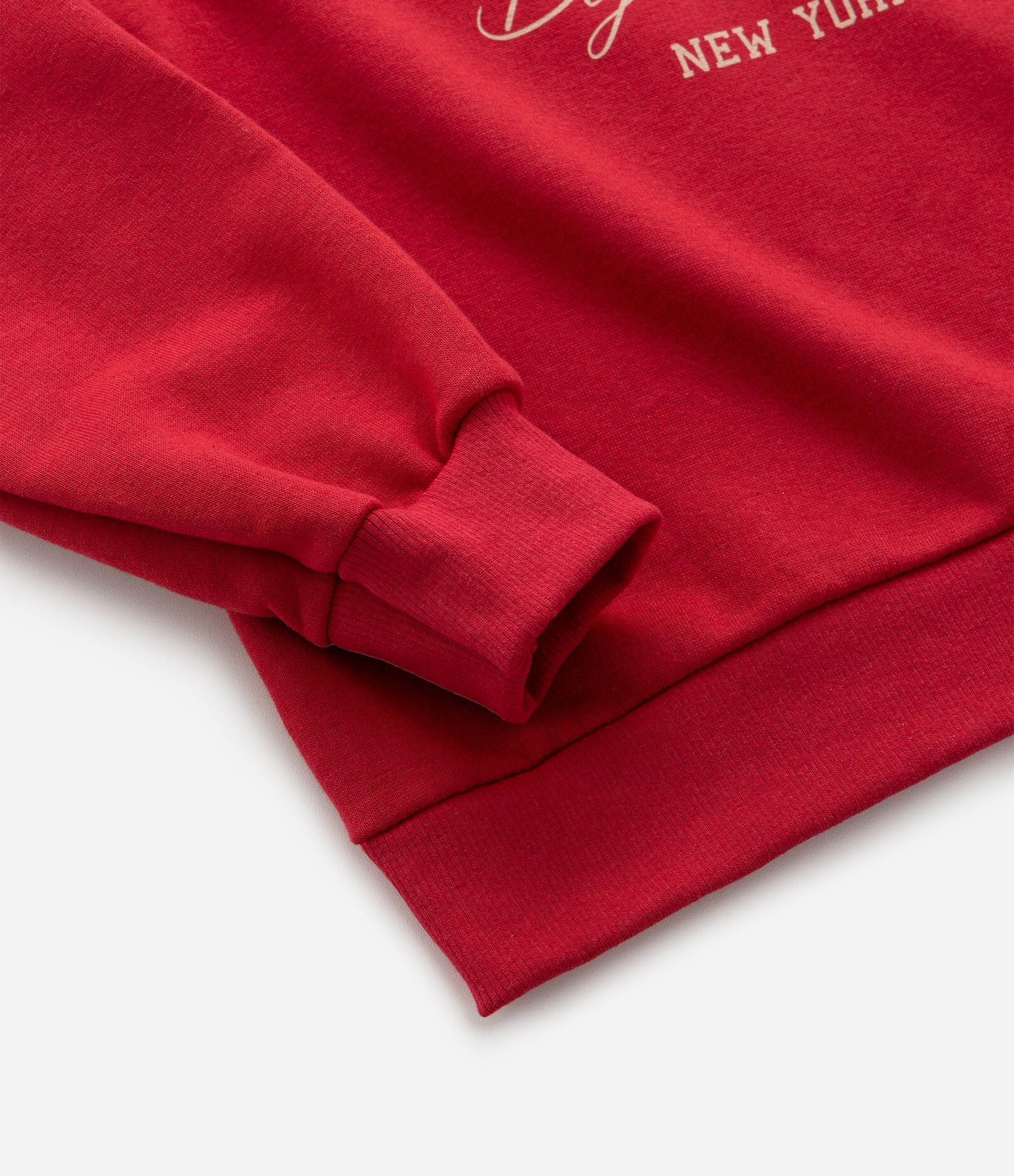 Casaco Infantil em Moletom com Lettering NY - Tam 5 a 14 Anos Vermelho 4