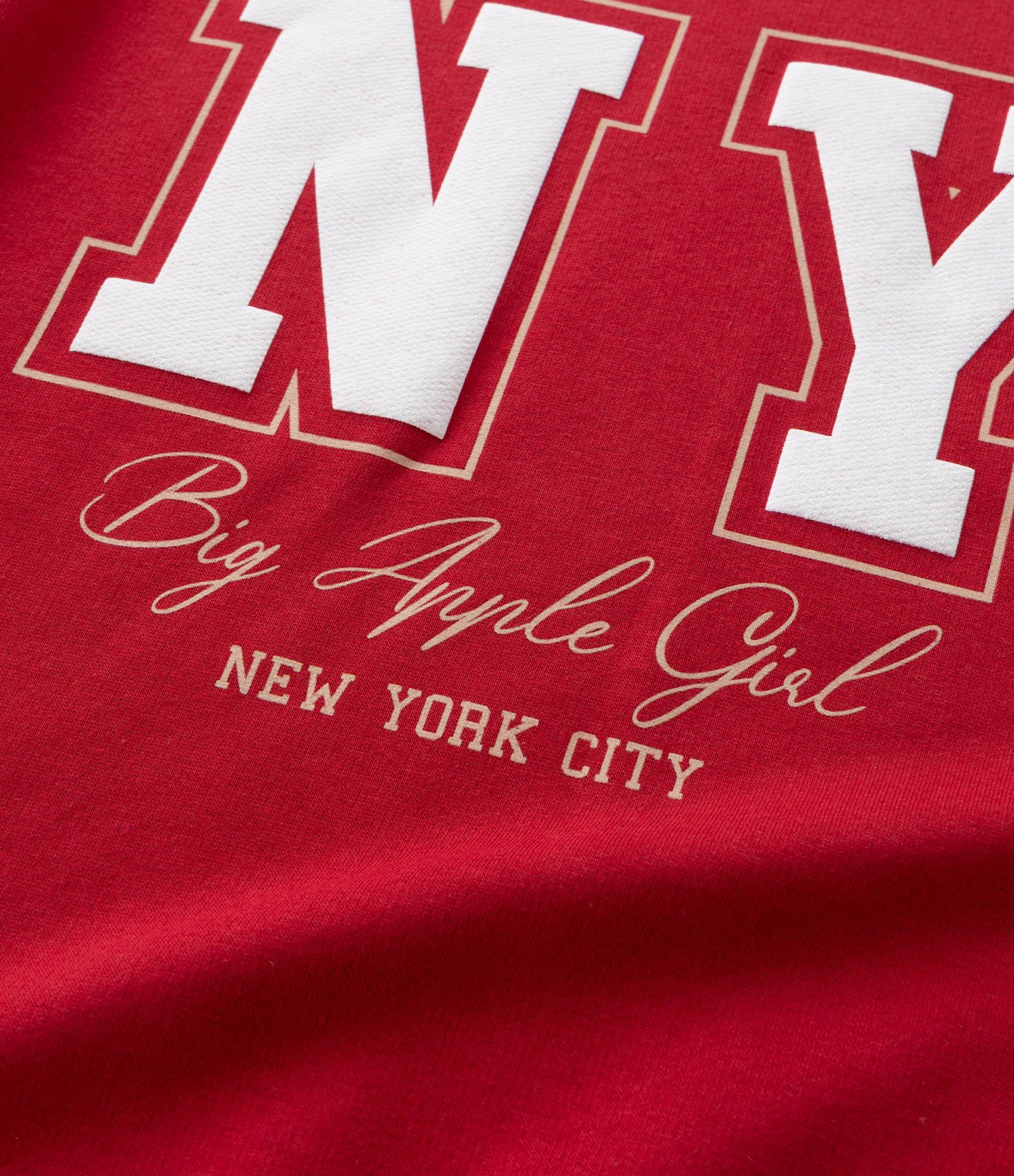 Casaco Infantil em Moletom com Lettering NY - Tam 5 a 14 Anos Vermelho 5