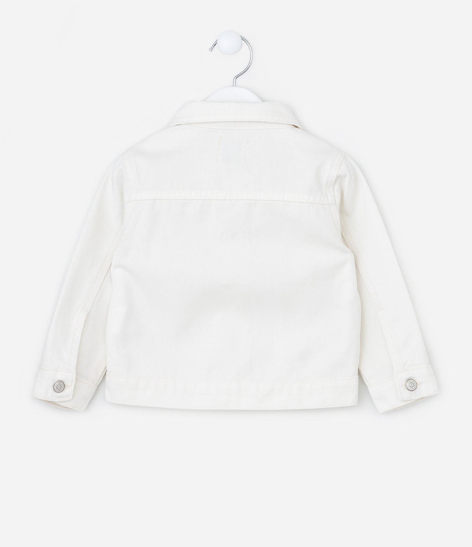 Jaqueta Infantil Jeans com Lacinhos Aplicados - Tam 1 a 6 Anos Branco 2