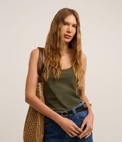 Blusa Básica de Alcinha em Algodão Peruano