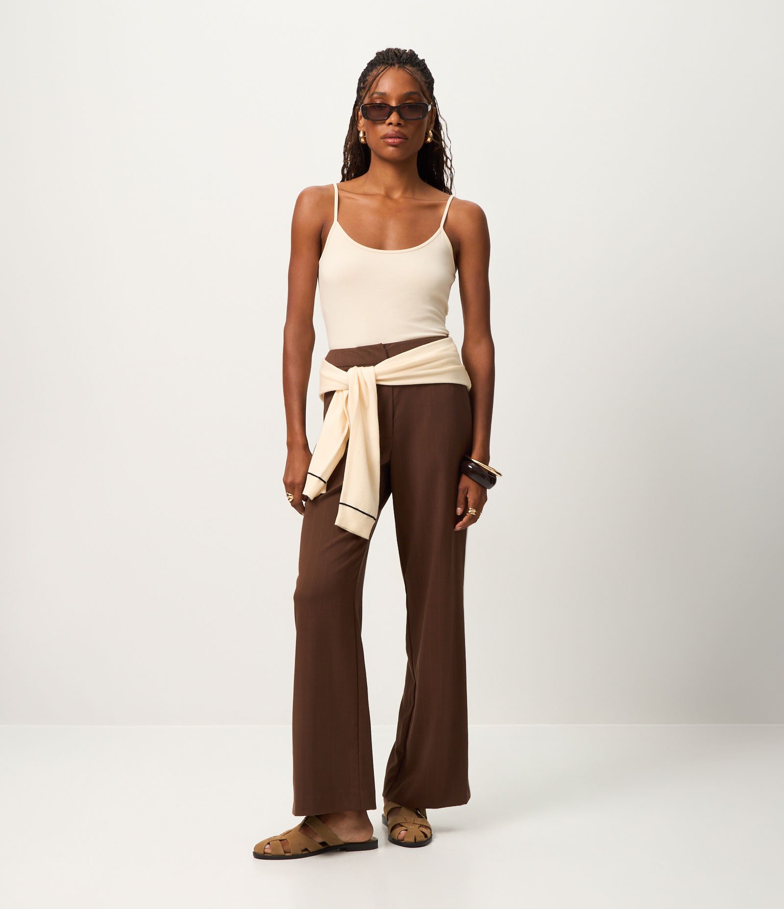 Blusa Básica de Alcinha em Algodão Peruano Bege 2