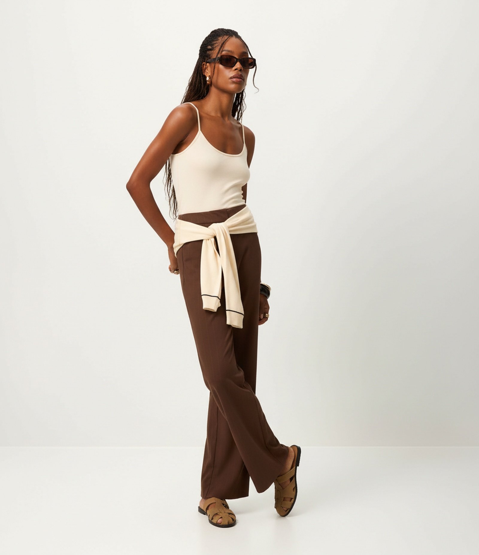 Blusa Básica de Alcinha em Algodão Peruano Bege 6