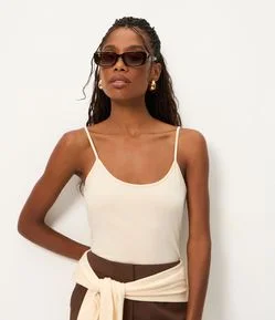 Blusa Básica de Alcinha em Algodão Peruano