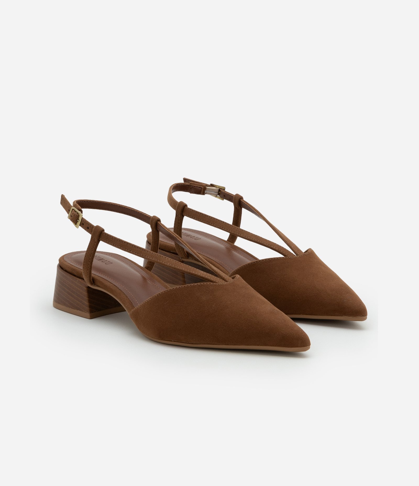 Sapato Scarpin com Salto Bloco com Fachete Marrom 2