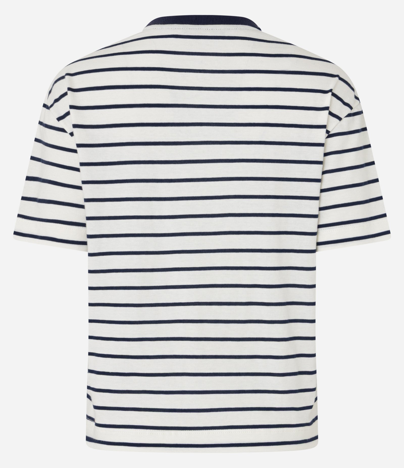 Blusa Slim Listrada em Algodão com Bordado Romântico Azul/Off White 6