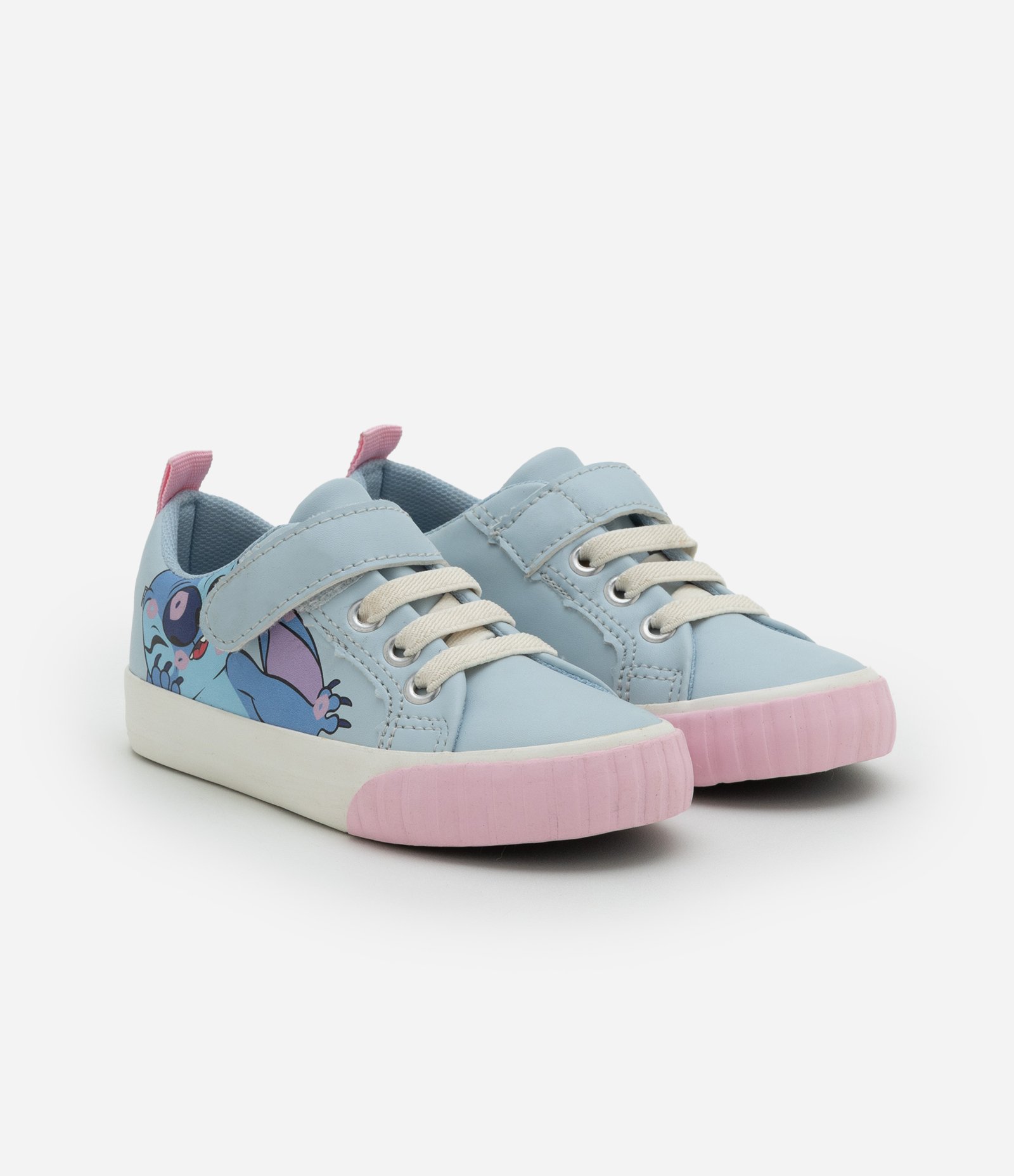 Tênis Infantil com Velcro e Estampa do Stitch e Angel - Tam 20 ao 27 Azul 1