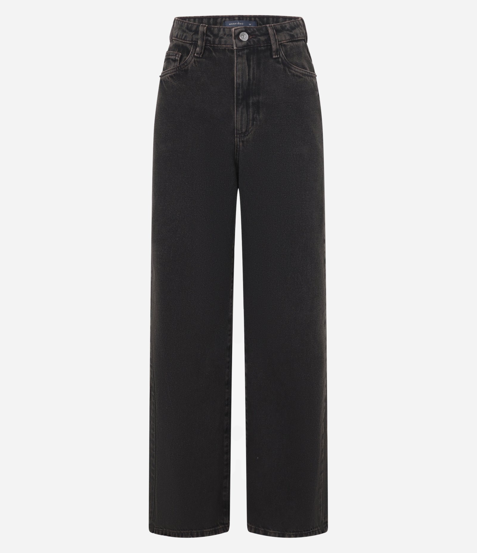 Calça Reta Comfort em Sarja com Cintura Alta Preto 5