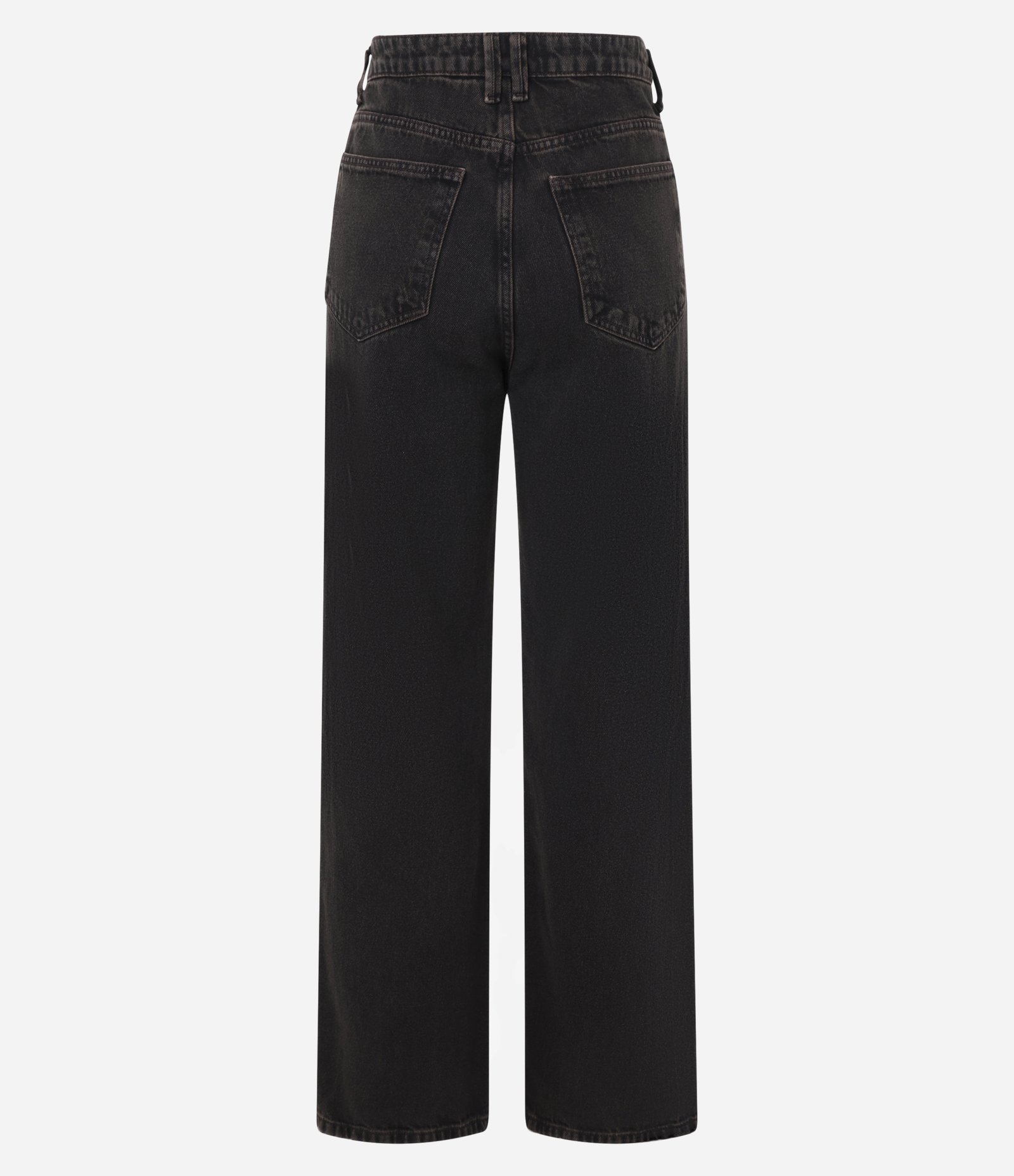 Calça Reta Comfort em Sarja com Cintura Alta Preto 6