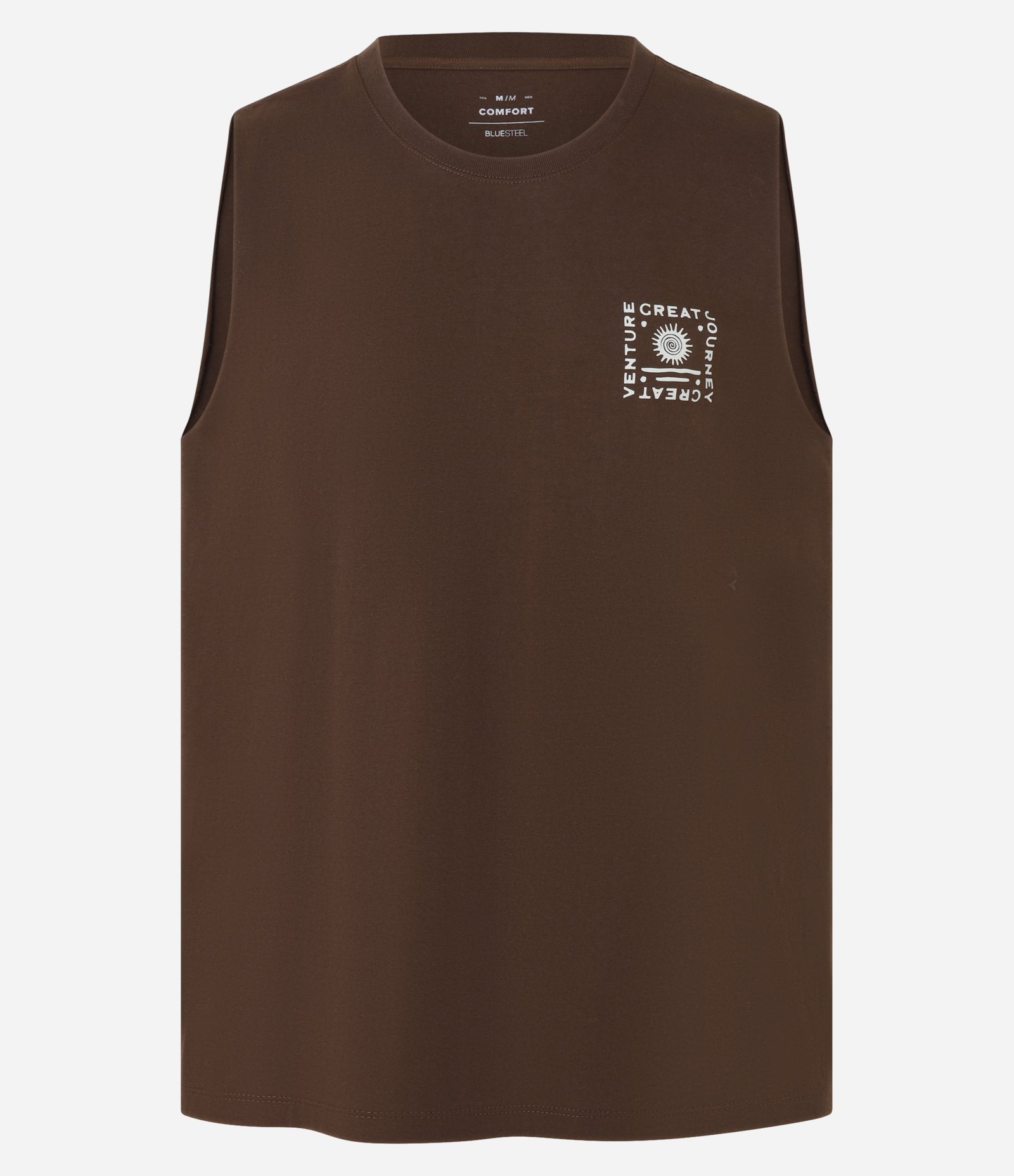 Regata em Algodão Estampa Localizada Great Venture Journey Marrom 5