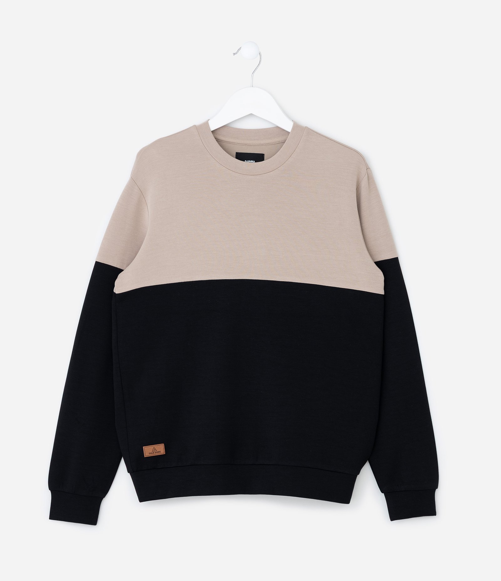 Casaco Infantil em Modal Bicolor - Tam 5 a 14 Anos Bege/Preto 1