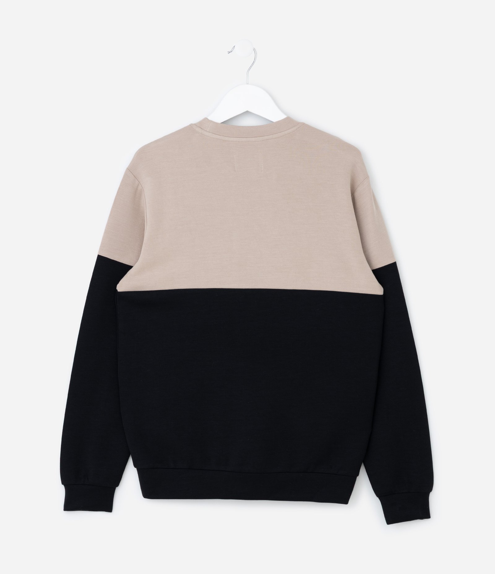 Casaco Infantil em Modal Bicolor - Tam 5 a 14 Anos Bege/Preto 2