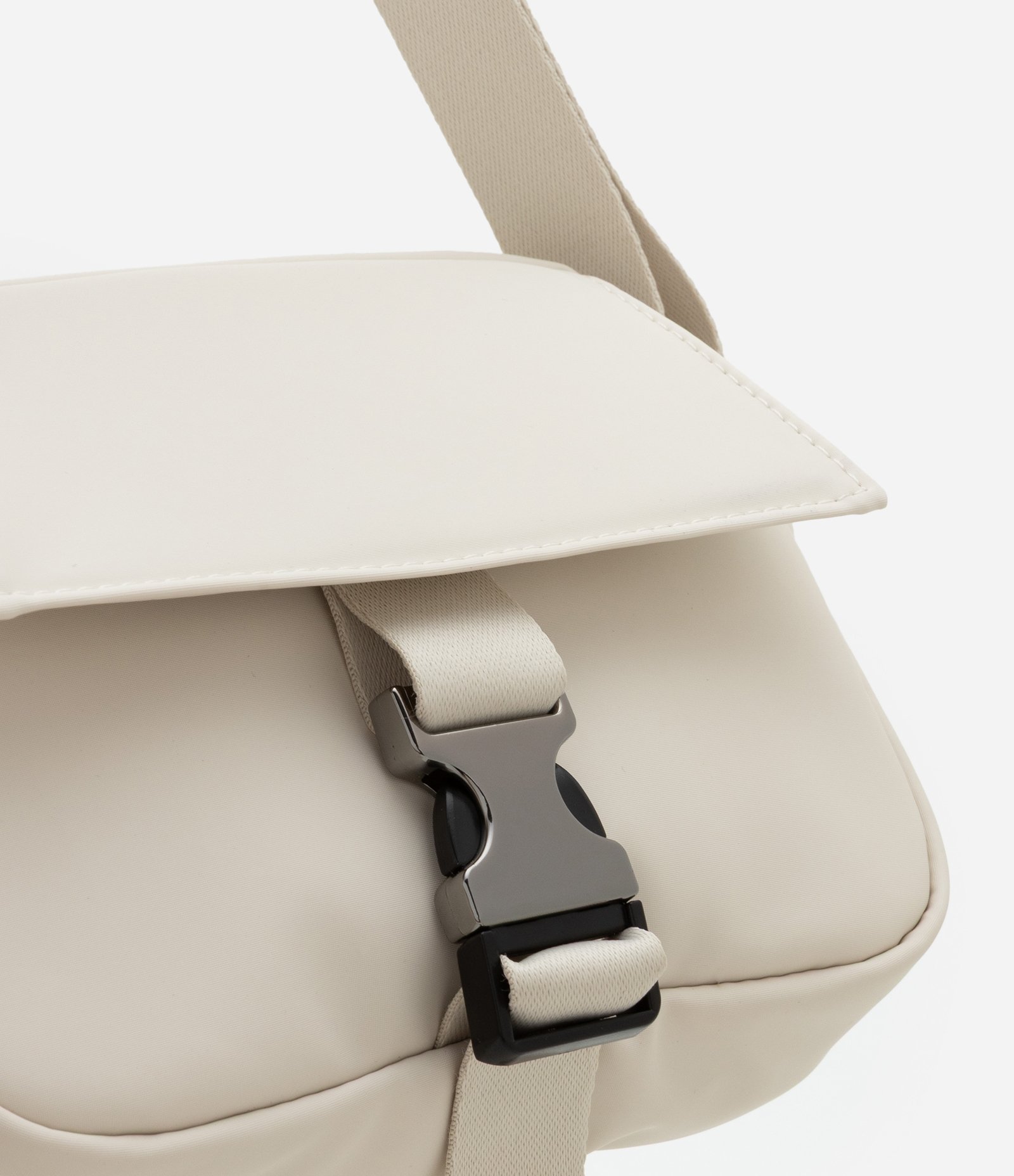 Bolsa Shoulder Bag Fivela Frontal Bege 4