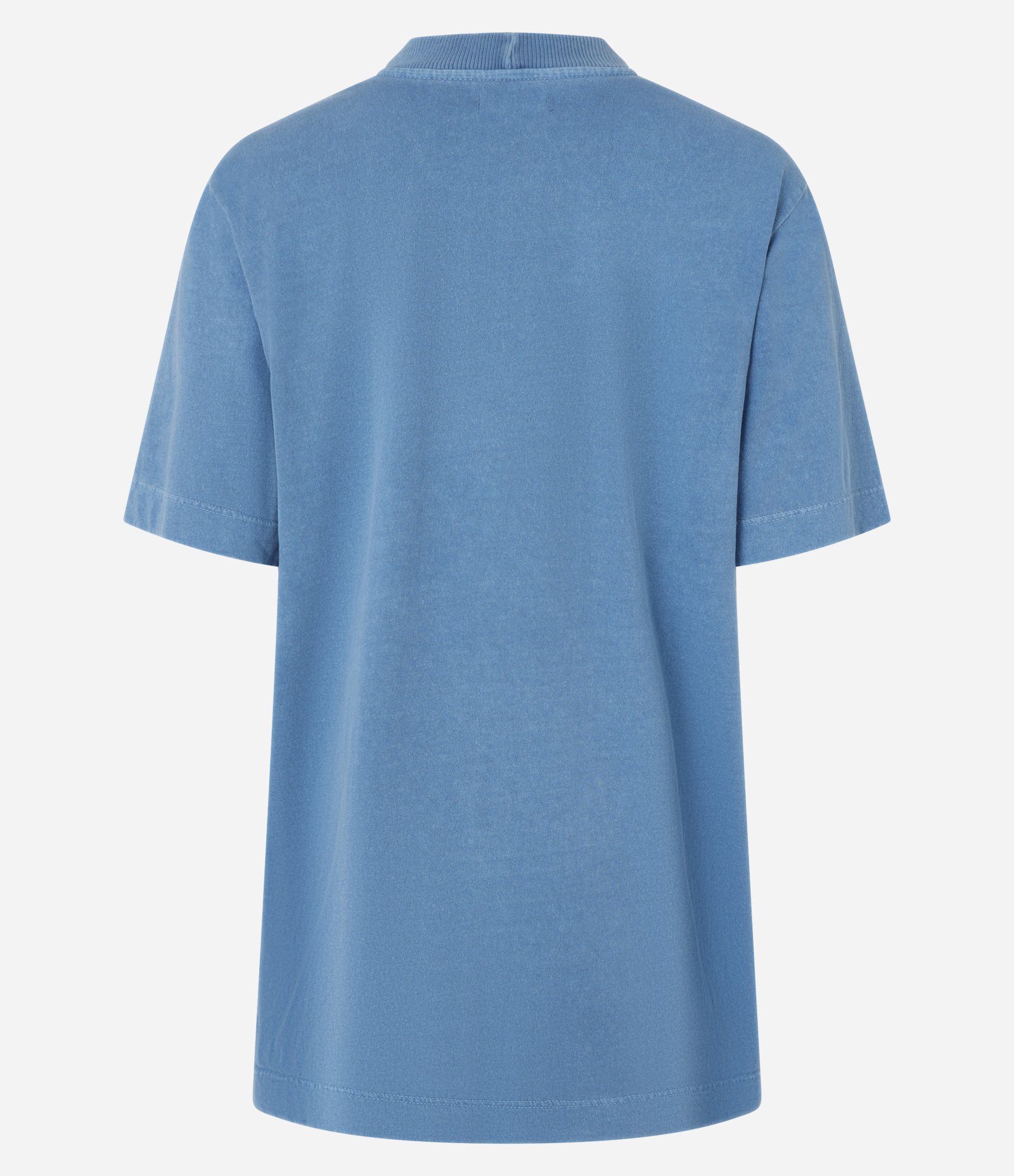 Camiseta Regular em Algodão Estonado Estampa Lettering Azul 6