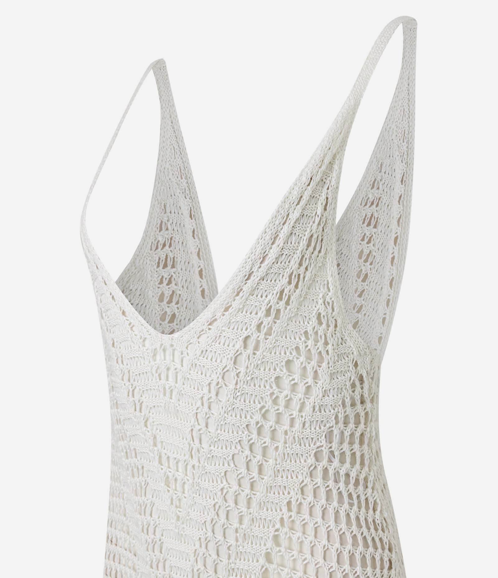 Saída de Praia Vestido com Efeito Crochê Branco 5